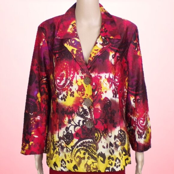 Birch Hill Jackets & Blazers - BIRCH HILL size XL Juniors multicolor blazer 100% cotton dry clean only
